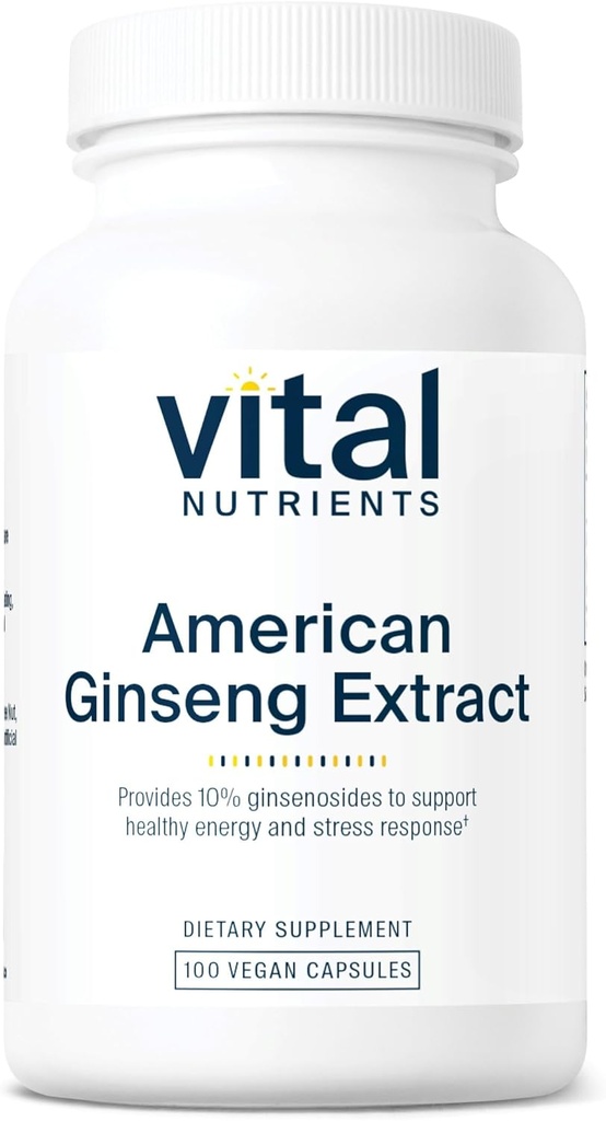 Vital Nutrients - Amerikan GM - Enerji Desteği - Ruh ve Fiziksel Endurance - Şişe başına 100 Vejetaryen Capsules - 250 mg