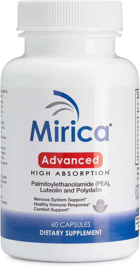 Mirica Advanced - High Abpole Formula, Palmitoyl etanolamid (Pea) Luteolin ve Polydatin, Nervous System Support Capsule, 60ct