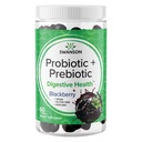 Swanson Probiyotik + Prebiyotik Gummies - Digestive Support Supplement Proting Digestive Function & Bowel Regularity - Immune Health - (BlackBerry, 60 Gummies)