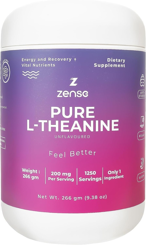 Καθαρή σκόνη L-Θεανίνης 100% [266gm-1,250 μερίδες] Φυσικό συμπλήρωμα L-Θεανίνης - Μόνο 1 συστατικό, χωρίς ζάχαρη, σόγια, πληρωτικό, μελατονίνη, μη ΓΤΟ, Vegan