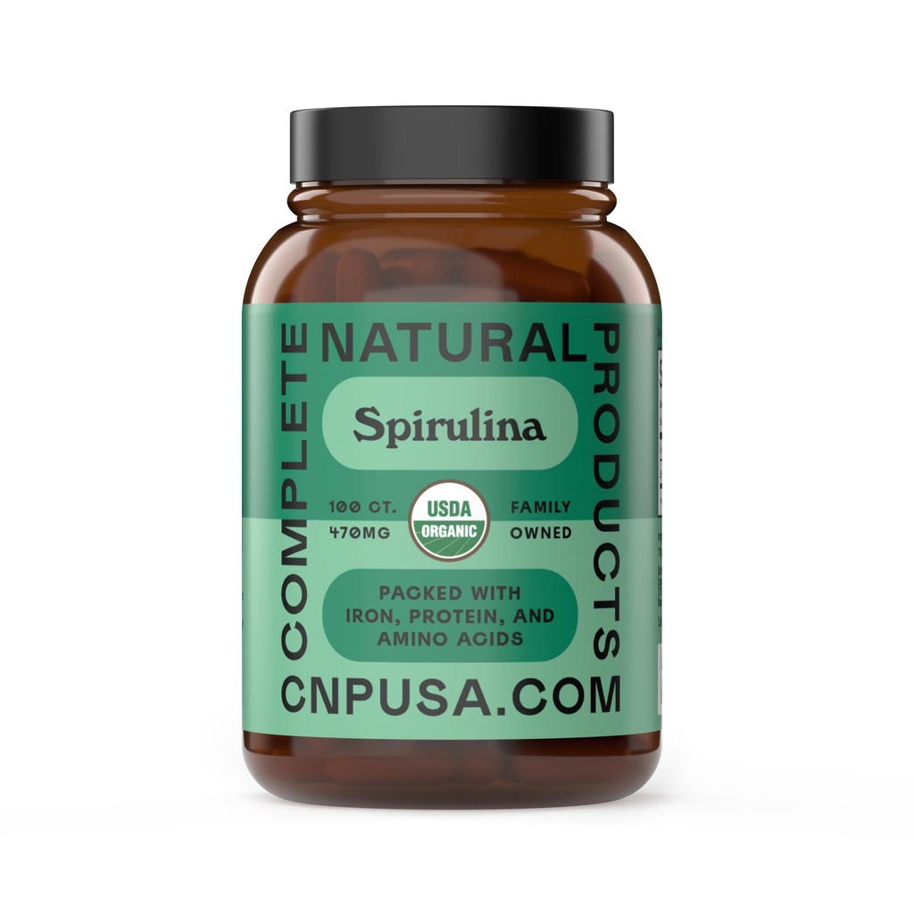 Pure Hawaiian Blue Green Spirulina Toz Capsules - 470 mg Capsules 100 Pills, GMO, Natural Natural