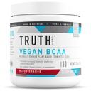 Gerçek Beslenme Vegan BCAA Toz- 2:1 Doğal BCAA'lar Enerji, Kas Binası için Toz Asits Tozu, Post Workout Recovery Candy ( Orange, 30 Hizmet)