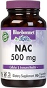 Bluebonnet NAC Supplement N-Acetyl-L-Cysteine 500 mg - Antioksi Hücre Sağlığı ve Immune Desteği - Kadınlar ve Erkekler için Ücretsiz Diyet Asit - Gluten-Free - 90 Sebze Kapsülleri