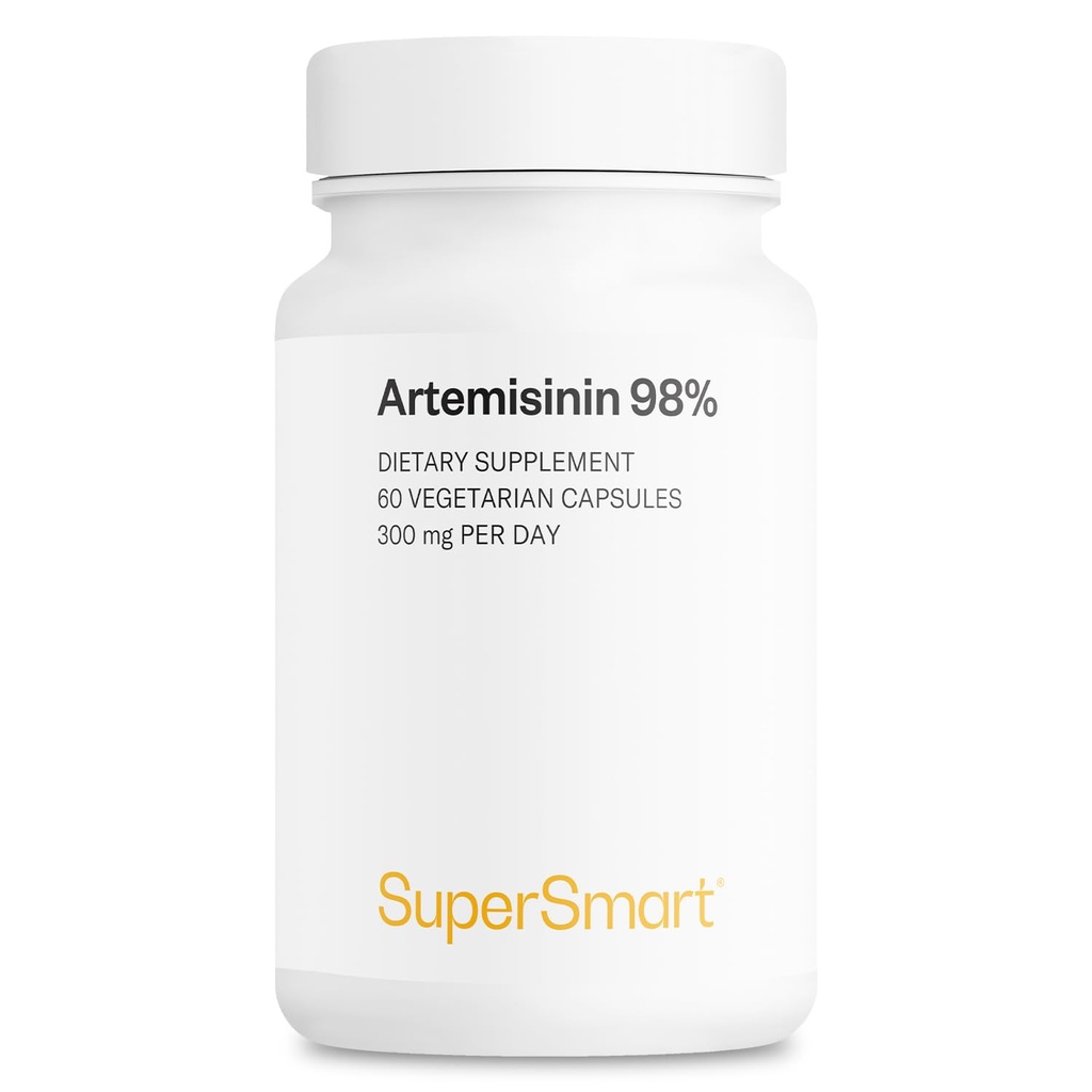 Supersmart Artemisinin Supplement 300mg per Day (High Strength 98%) - Sweet Wormwood Artemisia Annua Extract | Non-GMO & Gluten Free - 60 Vegetarian Capsules