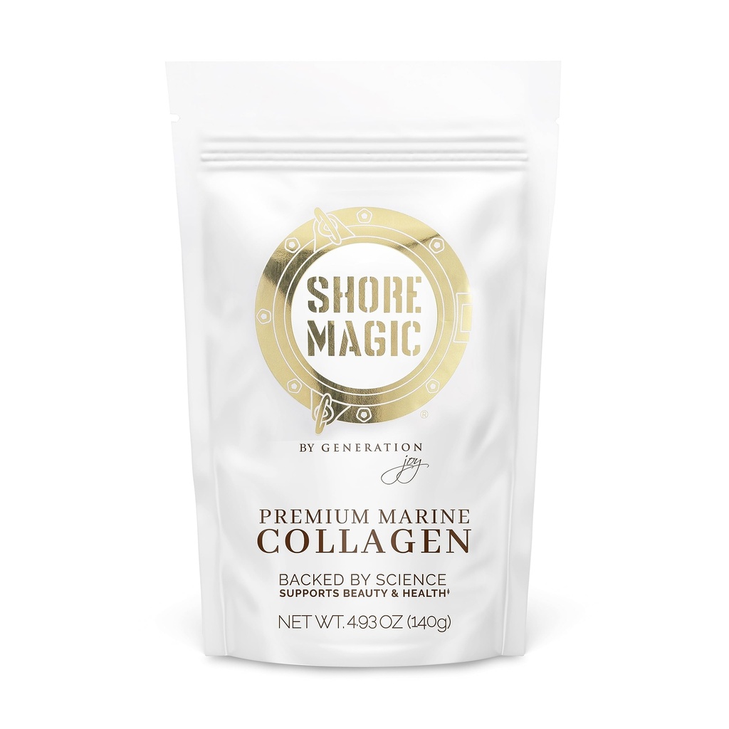 Shore Magic Premium Marine Collagen Toz – Hydrolyzed Type I, II, III & IV Wild from Wild Fish for Skin, Saç, Nails & Ortaklar, 14 Hizmet