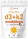 Micro Ingredients Vitamin D3 2,000 IU + K2 MK-7 50 mcg, 300 Softgels | Virgin Coconut Oil | 2-in-1 Support | Easy to Swallow, Non-GMO
