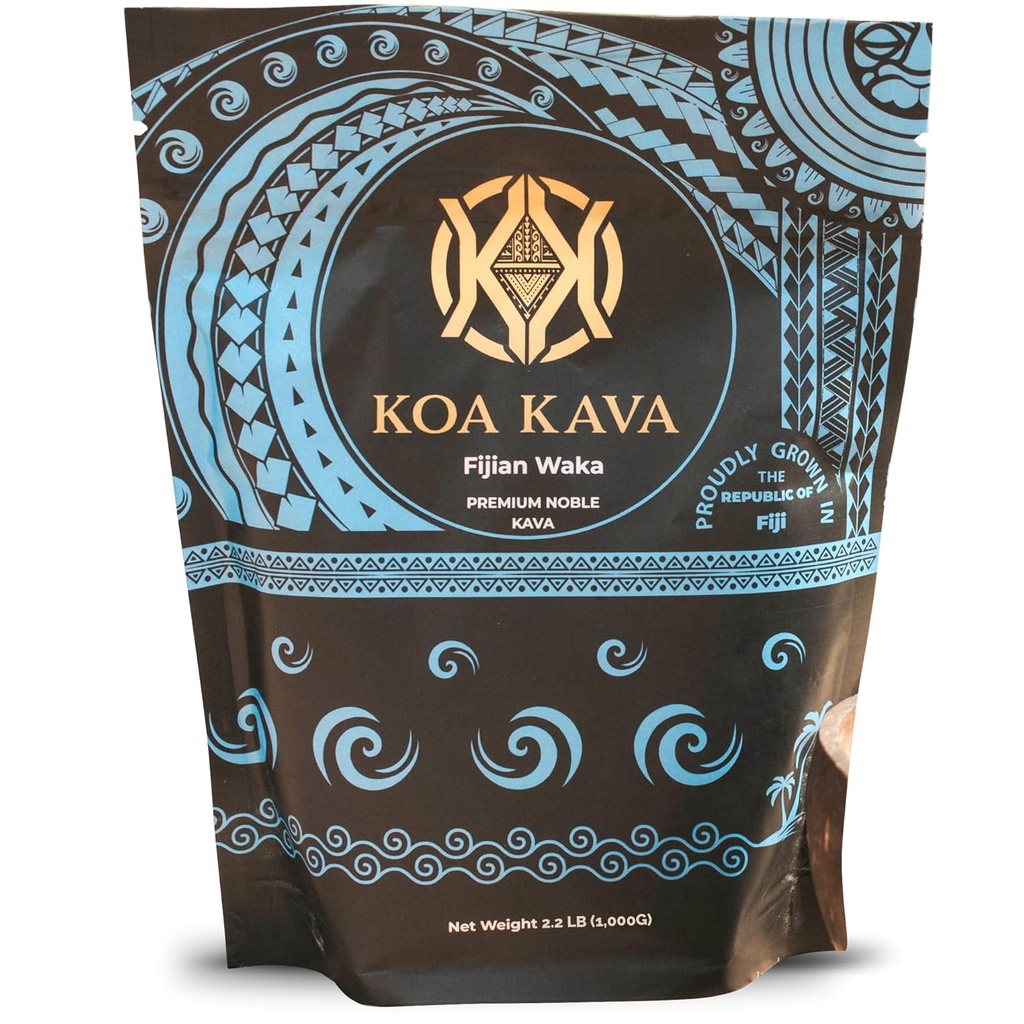 Koa Kava Fiji Kava Toz- Premium Noble Loa Waka Root Dengelendi ve Mellow Feel (1 KG, 2.2LB)