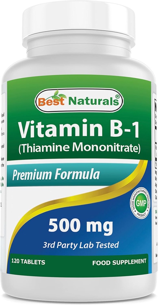Best Naturals Βιταμίνη Β1 ως Thiamine Mononitrate 500 mg 120 δισκία (120 Count (Pack of 1))