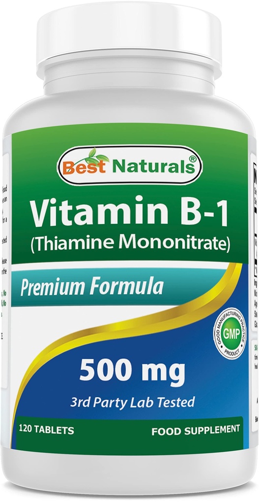 En İyi Doğal Vitamin B1, Thiamin Mononitrate 500 mg 120 Tablet (120 Kont (kısa 1)) olarak