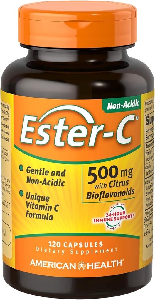 Citrus Bioflavonoyaks Capsules ile Amerikan Sağlık Ester-C - Stomach, Non-Acidic Vitamin C - 500 mg, 60 Hizmet, 120 Sayı