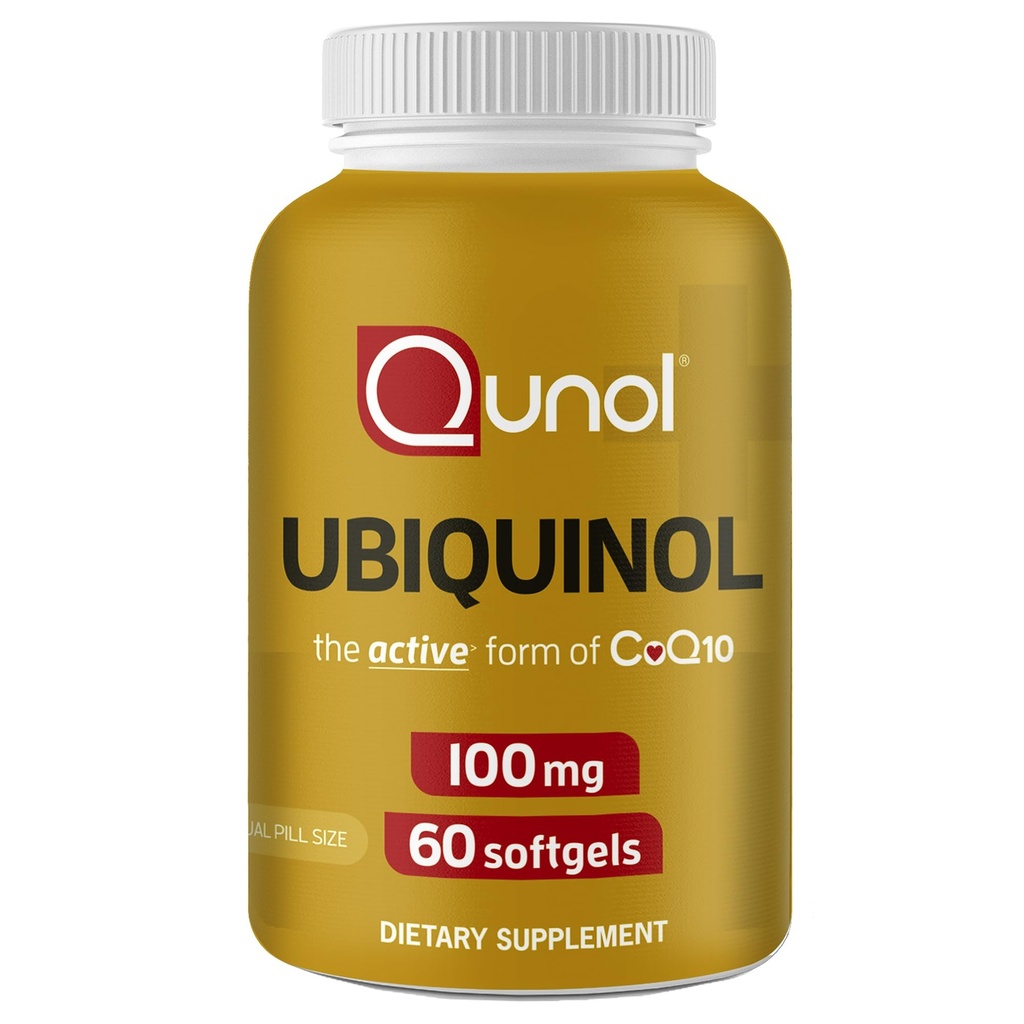 Qunol Ubiquinol CoQ10 100 mg Softgels, Ubiquinol - Aktif Coenzyme Q10, Antioksit Sağlığı, Sağlıklı Kan basıncı Seviyeleri, Beneficial to Statin Kullanıcılar, 60 Sayı