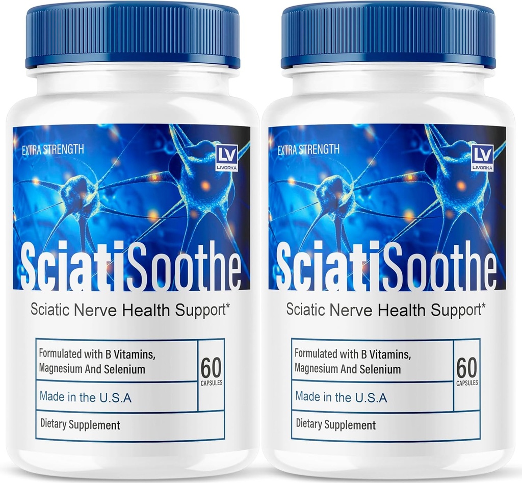 LIVORKA (2 Pack) Sciatisoothe - Sciatisoothe Supplement, Sciati Soothe, Sciatisoothe Vitamins, Sciatisooth, Sciati Soothe Supplement, Sciati Soothe Capsules, Sciati Sooth, 120 Capsules for 2 Ay