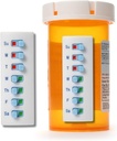 Pel και Stick Reuseable για 12 + Refills, Χάπια / Φάρμακα / Vitamin / Pet Med Tracker & Υπενθύμιση, Συνδέστε στο μπουκάλι σας, Organizer-Free, Curved‐Πίσω (Λευκό, 2-Pack)