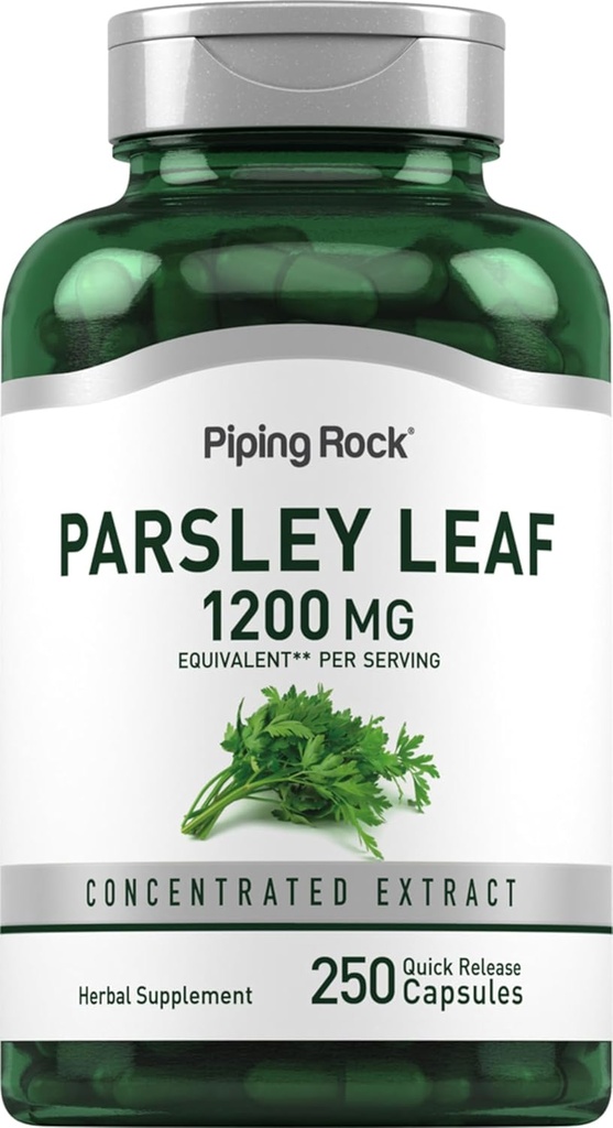 Piping Rock Parsley Supplement Capsules | 1200 mg | 250 Pills | Herb Leaf Extract | Non-GMO, Gluten Free