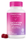 Pink Stork Lactation Supplement Gummies - Süt Butle, Alfalfa, Vitamin D ve B12, Postpartum Recovery, Emziring Essentials - Raspberry, 40 Count