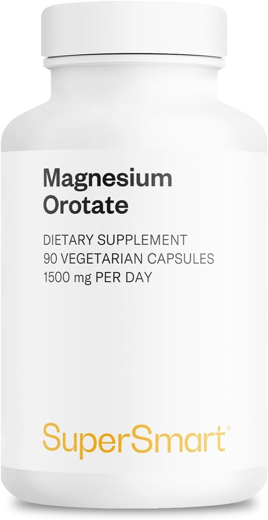 SuperSmart Magnezyum Orotate günde 1500 mg - Yüksek Abvitamin Supplement | GMO & Gluten Ücretsiz - 90 Vejetaryen Capsules