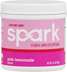 AdvoCare Spark - Energy Drink Mix - Συμπλήρωμα Βιταμίνης & Αμινικού Οξέος - Υποστηρίζει Ενέργεια & Εστίαση - Φορητή Ανοσολογική Υποστήριξη - Χωρίς ζάχαρη - Pink Λεμονάδα (10,5 oz)