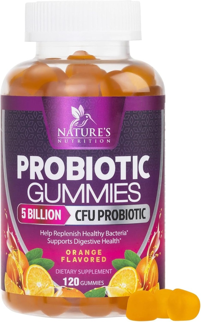 Women & Men's Digestive Health, 5 Milyar CFU, Best Daily Probiyotiks Gummy for Vaginal, Immune Support & Gut Health, Supports Occasional Constipation Gas & Bloating, 120 Gummies