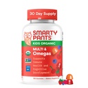 SmartyPants Organic Kids Multivitamin Gummies: Omega 3 (ALA), Vitamin D3, C, B12, B6, A, K & çinko Immune Support, Biotin, Vegetarian, Three Fruit Flavors, 120 Count (30 Day Supply)