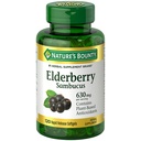 Nature's Bounty Sambucus Elder Herbal Supplement, Hızlı Yayın Softgels, 630 mg per Service, 120 Count