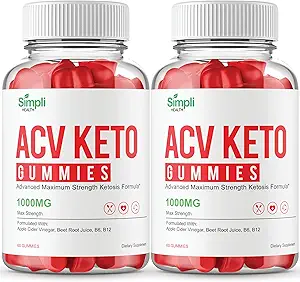 Simpli Health ACV Keto + Gummies, SimpliHealth ACV Keto Supplement Gummies - maksimum Güçlü, Simpli ACV Gummys, All Natural Support Advanced Formula, SimpliACV Gummy Yorumları (2 Pack)