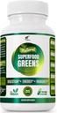 Βιολογικές κάψουλες Vegan Super Greens με Ashwagandha - ανοσοποιητική υποστήριξη με όλα τα φυσικά ολόκληρα θρεπτικά συστατικά Chlorella, Moringa, Spirulina, Turmeric, Kale. Βελτιώστε την πέψη, ενισχύστε την ενέργεια - Χάπια Detox
