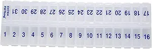 Bir kez-gün Aylık Pill Organizer - Kolay Yük için Yeniden Taşınmaz Lid ile Daha Büyük Karşılaştırmalar - 31 İlaç Sayısı Plus Ekstra Karşılaştırılması - Dağ Free