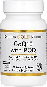 California Gold Beslenme CoQ10 PQ, Ubiquinone USP, Tapioca Veggie Softgel ile Sunflower Lecithin, 100 mg, 60 Veggie Softgel