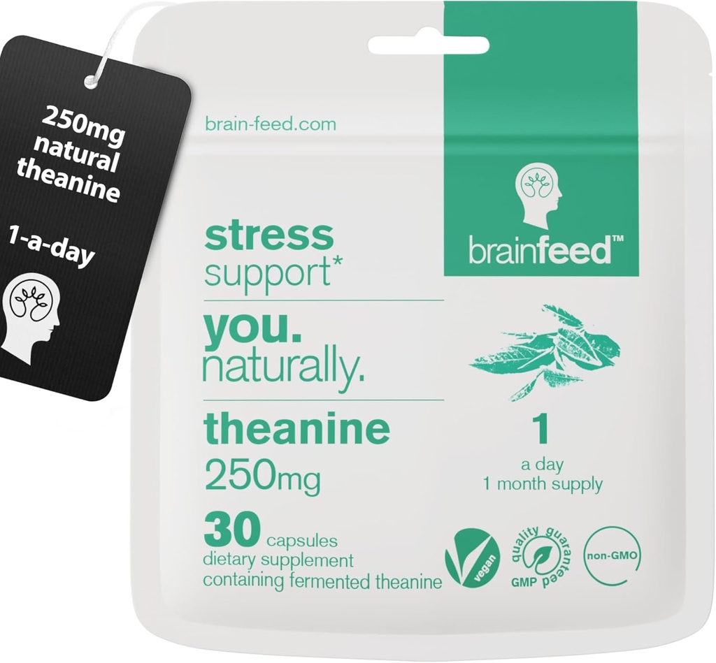 Doğal L Theanine Capsules | 250 mg Isolated L Theanine Toz Green Tea Extract | 30 Capsules - 1 Per Day | GABA Supplement Support| Aids Relaxation without Sedation | Vegan Supplement