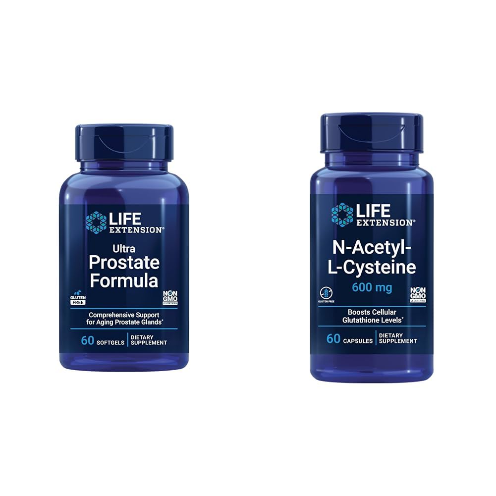 Life Extension Ultra Prostate Formula, Saw Palmetto για άνδρες, pygeum, τσιμπήματα Νετλ & N-Acetyl-L-Cysteine (NAC), ανοσοποιητικό, αναπνευστικό, ηπατική υγεία, NAC 600 mg
