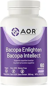 AOR, Bacopa Enlighten, Ayurvedic Bacopa Monnieri Supplement, 300 mg, Vegan, 60 Capsules (60 Hizmet)