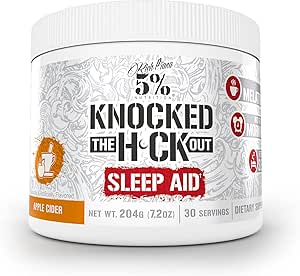 5 Beslenme Zengin Piana Knocked Out Natural Sleep Aid | Post-Workout Recovery & Deep Sleep Supplement | GABA, Melatonin, Chamomile, Tyrosine, 5-HTP, & More | 7.2 oz, 30 Hizmetler (Apple Cider)
