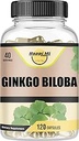 Ginkgo Biloba 1800 mg, Ginkgo Biloba Organik, Memory & Brain Function Support, İyileştirme ve Bilişsel Destek, Clarity, 120 Veggie Caps, Non GMO, 120Caps