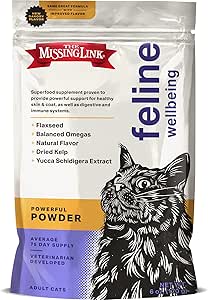 Eksik Link Feline Superfood Supplement Toz 6oz Bag, Veterinarian Formulated, Balanced Omega 3 & 6 for Health Skin & Coat, Digestion, Immunity & General Cat Health