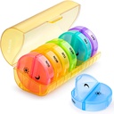Sukuos Büyük Haftalık Pill Organizer 2 Times a Day, Daily Pill Box 7 Day Easy to Open with Double Protection, AM PM Pill Case for Medicine/Vitamin/Fish Oil /Supplements (Yellow)