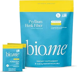 Psyllium Husk Fiber Lemonade 20 Count Travel Packs (6g Per Packet) - Digestive Health & Bloating Relief, Gluten Free, Sugar Free Prebiyotik Fiber Toz, Non-GMO Supplement