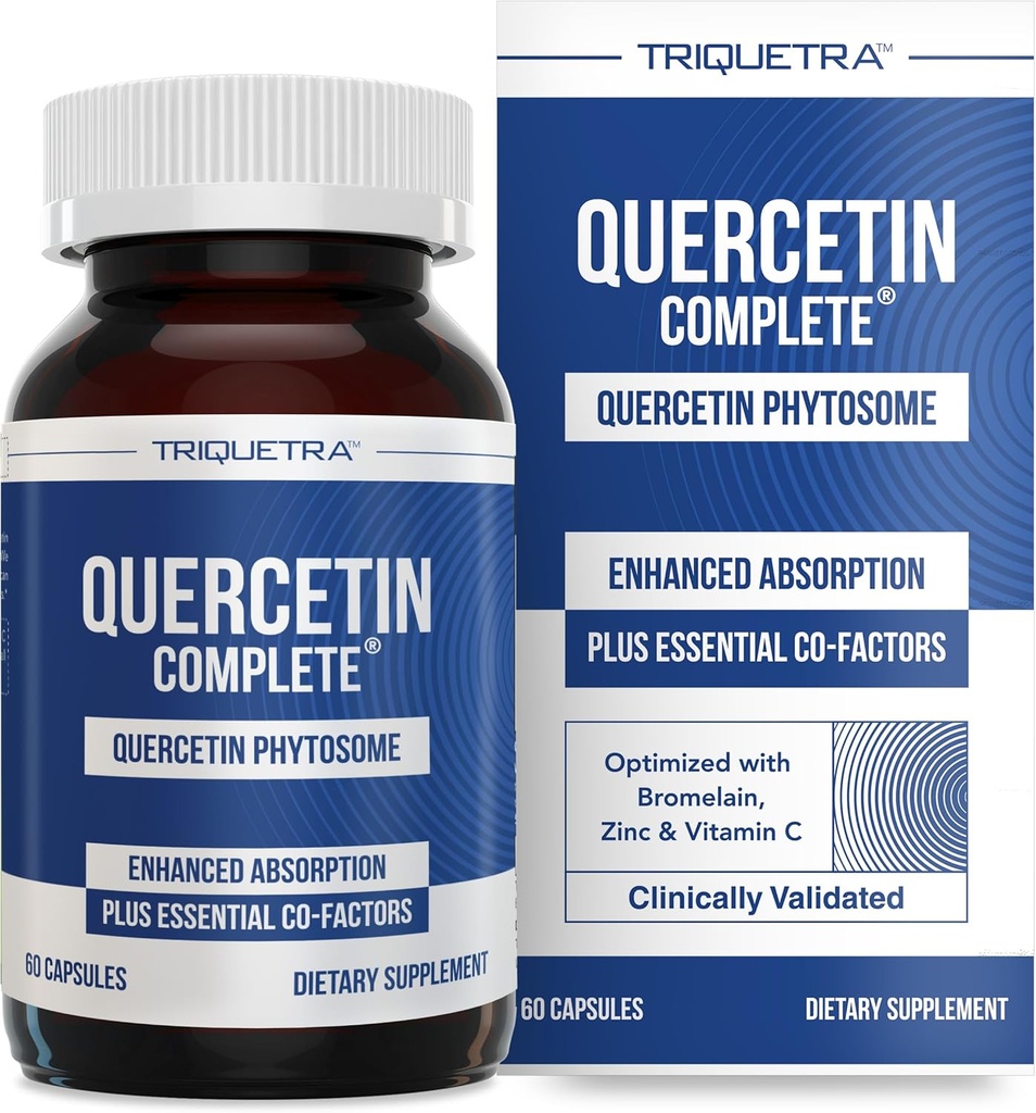Quercetin Tamam® Quercetin Phytosome with 50X Higher Abors, Klinik olarak Proven & Patented Quercefit – En Etkili Quercetin Form – Bromelain, çinko & C (60 Capsules) ile gelişmiş