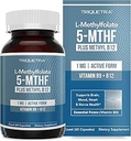 L Methyl Folate 1000 mcg Plus Methyl B12 Cofactor – Active 5-MTHF Form - Supports Mood, Methylation, Cognition – Highly Bioavailable Bioactive Forms of Vitamin B9 & B12 (60 Capsules – 60 Servings)