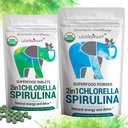 Chlorella Spirulina Σκόνη Βιολογικά + δισκία Spirulina Chlorella 