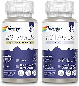 SOLARAY Περιεμμηνόπαυση και Libido στάδιο της ζωής Bundle - Hot Flashs και εμμηνόπαυση Plus Φυσική λίπανση και Libido Υποστήριξη για τις γυναίκες - Made Without Hormones - 30 Υπηρεσίες