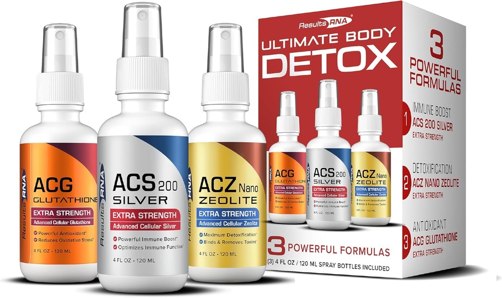 Sonuçlar RNA-Ultimate Body Detox Ekstra Güç Sistemi – ACS 200 Silver/ACZ Zeolit/ACG Glutathione Detoxify, Boost Immunity & Reduce Oxidative Stress