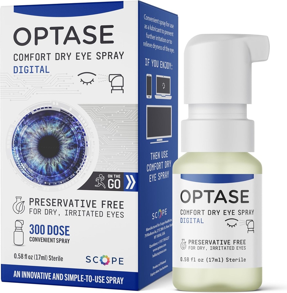Optase Comfort Kuru Göz Kaplaması - Preservative Free Yapay Çayrs Alternatif - Kuru Göz Yıkaması - Çok Kullanımı Şişe, İletişim Lens Güvenli - .58 fl oz