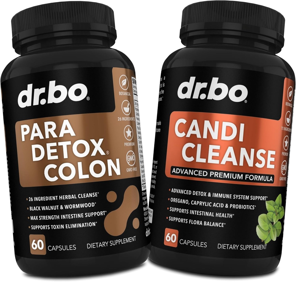Cleanse χάπια σώματος Detox & Candi Cleanse - Εντερικό καθαριστικό φρουράς για στομάχι & στοματικό βότανο Ρίγανο & Caprylic Acid Probiotic Complex Κάψουλες, Herbal Wormwood Black Walnut Clove Γυναίκες άνδρες