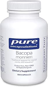 Pure Encapsulations Bacopa Monnieri | Full for Brain, Memory, Concentration, and Stress Support* | 180 Capsules