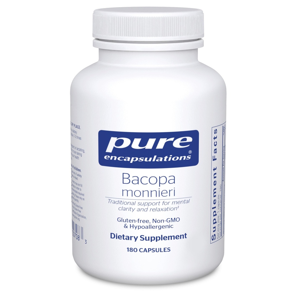 Pure Encapsulations Bacopa Monnieri | Full for Brain, Memory, Concentration, and Stress Support* | 180 Capsules