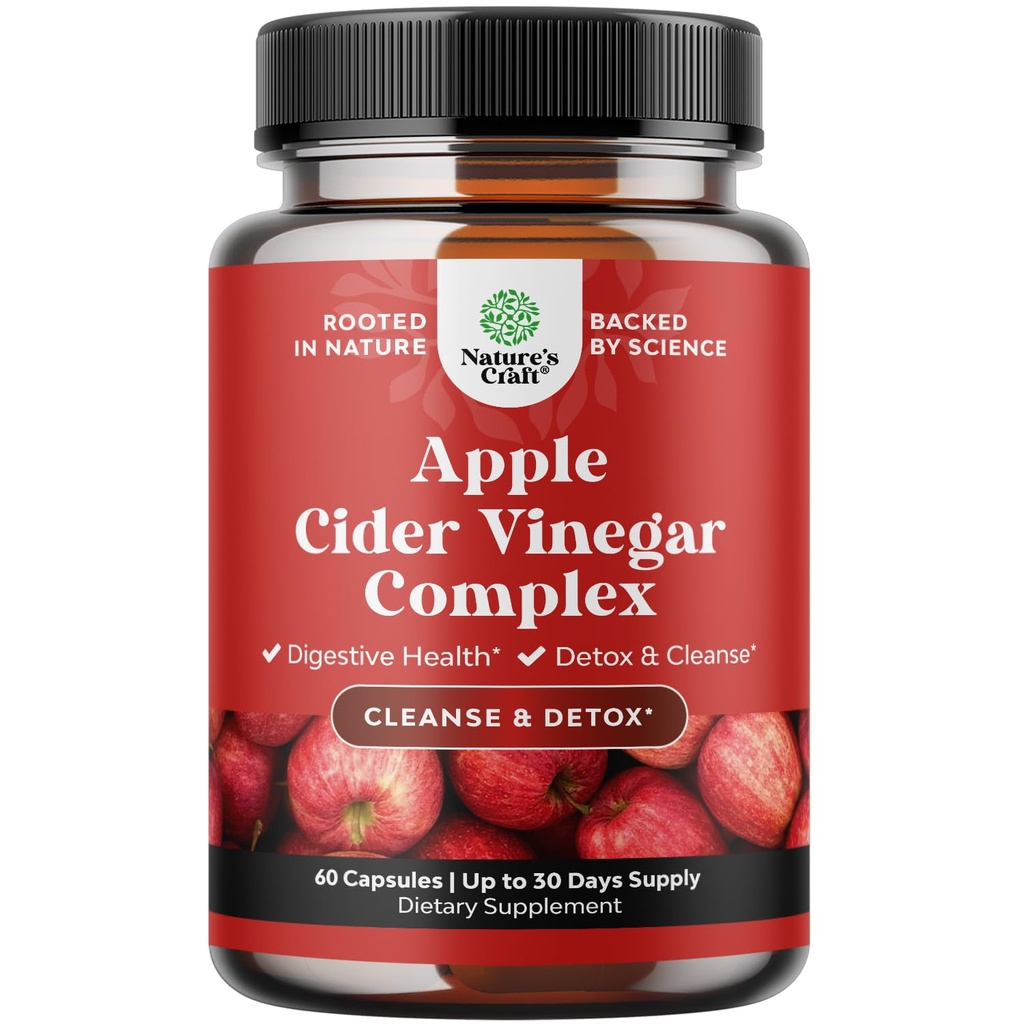 Apple Cider Vinegar Capsules - ACV Cleanse ve Detox Pills for Gut and Digestive Health with Fleming Cayenne - Ekstra Kuvvetli ACV Capsules for Gut Cleanse and Full Body Detox (30 hizmet)