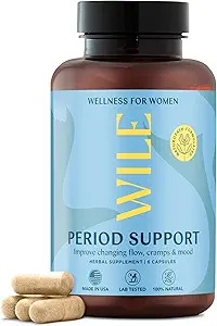 WILE Menopause and Perimenopause Supplements for Women - Menstrual Cramp, PMS and Heavy period Relief with Dong Quai - Premenopausal Support for Hormon Balance & Improv Mood, Vegan, 30 Hizmet