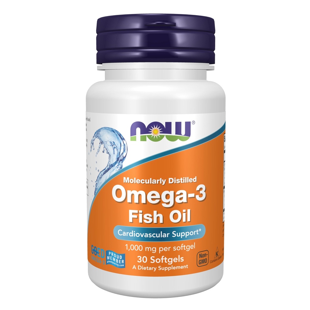 Şimdi Gıdalar Tamamlıyor, Omega-3 180 EPA / 120 DHA, Moleküler Olarak Depres, Cardiovascular Destek*, 30 Softgels