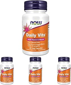 Şimdi Gıdalar Tamamlar, Daily VitsTM with Fruit & Veggie Mix, Lutein ve Lycopene, 30 Veg Capsules (Görünen 4)