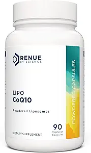 Renue By Science CoQ10 - Coenzyme Q10 as Ubiquinol CoQ10 | High Strength Liposomal CoQ10 200 mg Supplement | 90 Co Q10 Capsules | Non-GMO & Allergen Free | Made in the USA Third-Party Tested
